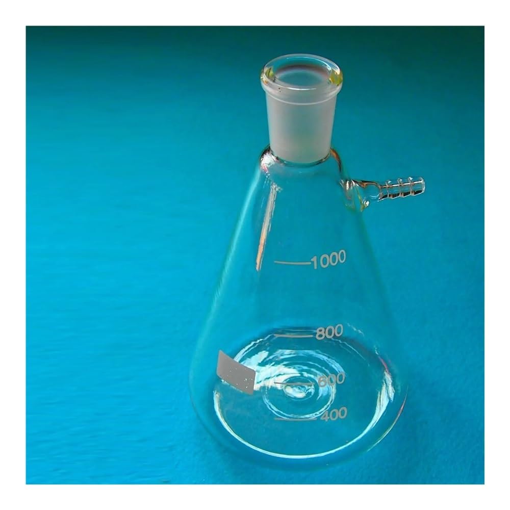 Flacon filtrant en verre 1000 ml 24/40, flacon de filtration de chimie de laboratoire 1 L avec tube latéral
