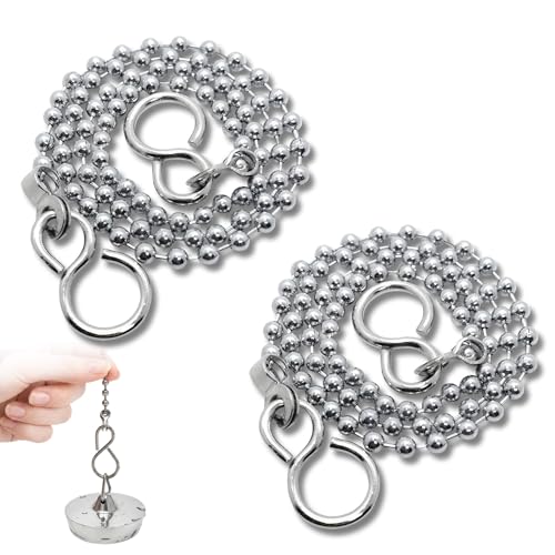 YUNTRUN 2 Bath Plug Chain Only Plug Chain for Bathroom Sink Drain Plugs Suitable for Bathtubs Toilets and Kitchens