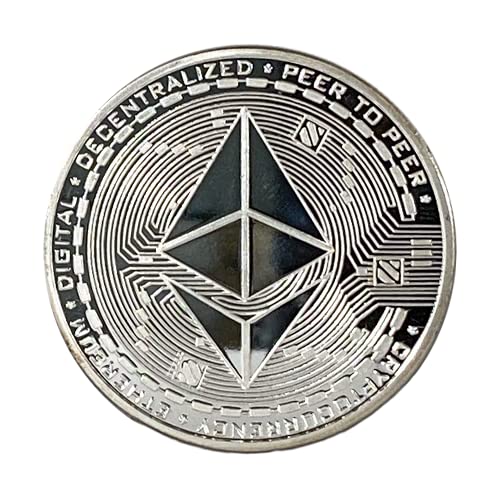 Quikprof Zinc Alloy ETH 2 Ethereum Coin, 40mm, 1 Pc (Silver)