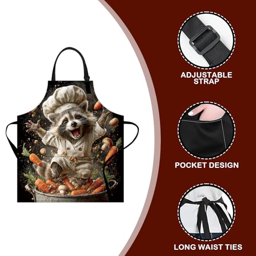 Image of Nuxovilar Cute Apron with Pockets, 26.77 * 30.7 Inches, Versatile for Meal Prep, Baking, Holiday Cooking