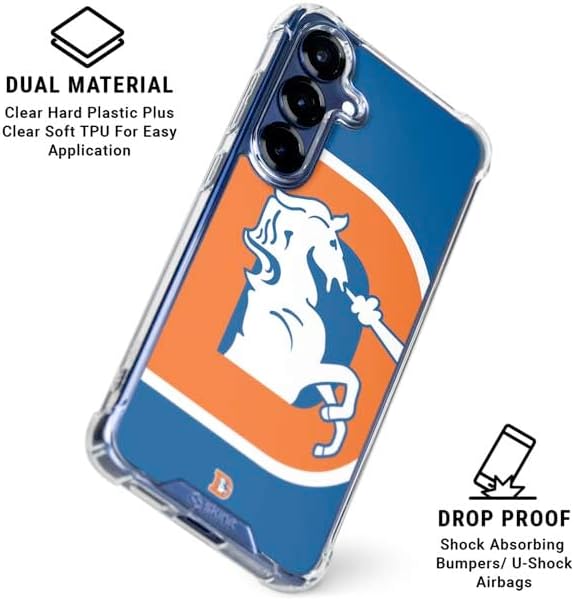 Skinit Clear Phone Case Compatible with Galaxy S25 Plus - Officially Licensed NFL Denver Broncos Retro Logo Design