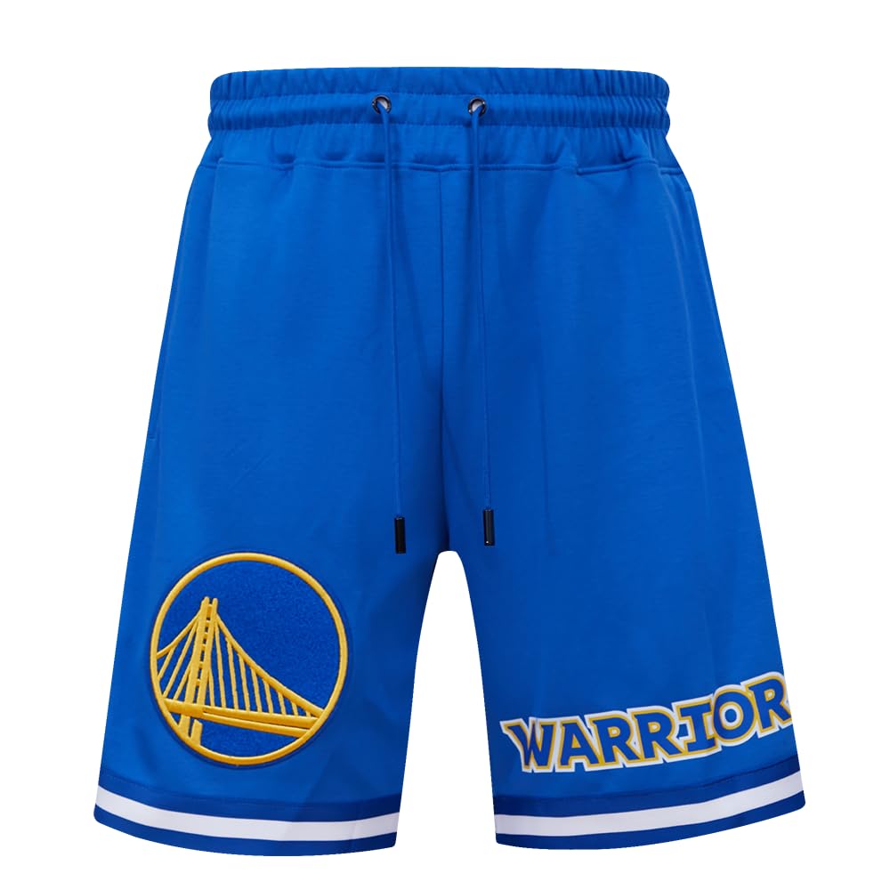 Pro Standard Mens NBA Golden State Warriors Classic Chenille Athletic Short Royal Blue 3XL
