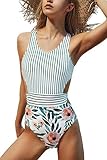 Design: Modischer Einteiliger Badeanzug, Schleife zum Binden in der Taille, Zierreißverschluss am Rücken, Figurbetont geschnitten.