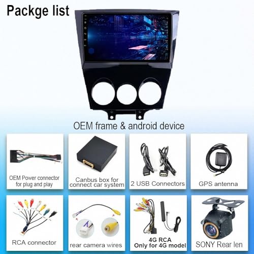 GPS coche Mazda RX-8 2003-2008 con Bluetooth Mirrorlink Android Auto y pantalla de 32GB 7
