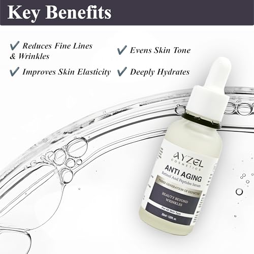 Image of Face Anti Aging Rentional And peptides Serum ? Hydrating & Brightening Formula | Lightweight, Non-Greasy, Quick Absorption | Daily Skincare for Glowing & Healthy Skin 30 ml