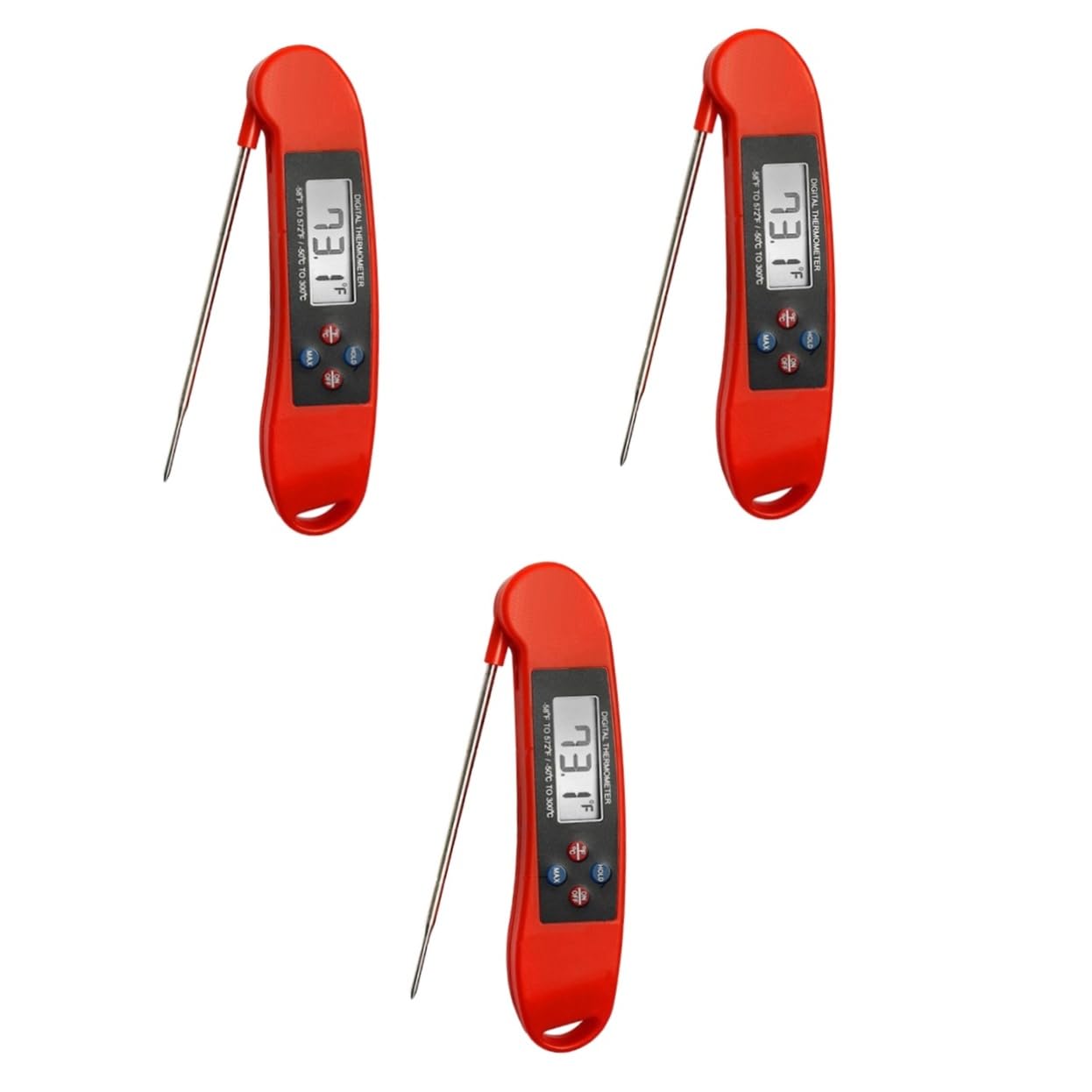 MAGICLULU 3stücke Fleischthermometer Mit Lcd-display Für Grill Bbq Und Küche Schnelles Und Präzises Temperaturmessgerät Für Geeignet Für Halterung Farbe Zufällig