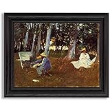 Claude Monet Painting by The Edge of a Wood by John Singer Sargent Framed Print Poster Wall Art Home