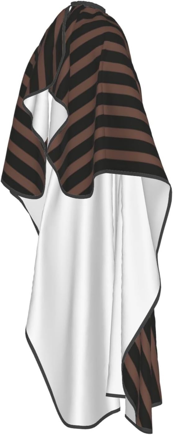 Purple And Black Stripes Cape Hair Cutting Waterproof Salon Cape with Elastic Neckline 55X66In