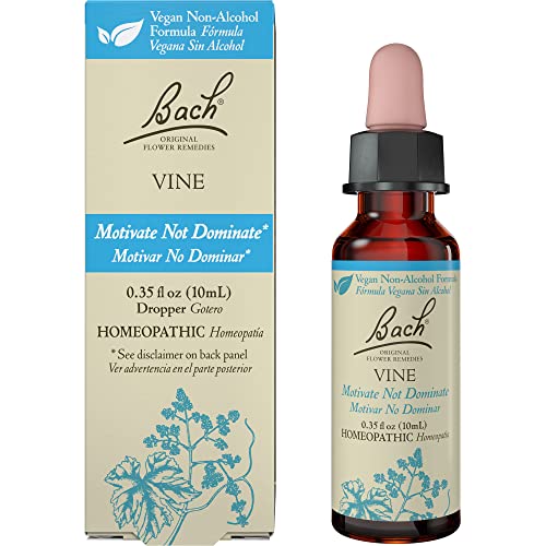Bach Original Flower Remedies, Vine for Motivation (Non-Alcohol Formula), Natural Homeopathic Flower Essence, Holistic Wellness and Stress Relief, Vegan, 10mL Dropper