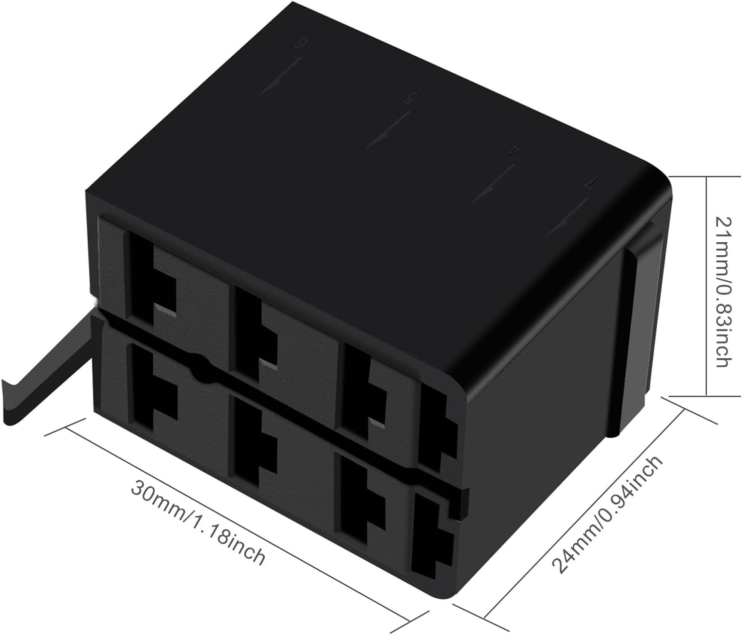 GIETOP GI1407 Lot/Sets 6.3mm 14-16AWG Female Gold Spade Terminal Connector + Rocker Switch Plug Connect Box Socket ARB Carling (6 Sets)