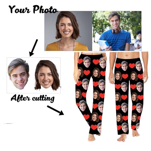 Personalized Custom Pajamas for Men Women - Funny Dog Cat Face Pajama Pants for Christmas3