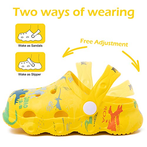 Techcity Kids Dinosaur Garden Shoes Cute Cartoon Sandals Clogs Toddler Beach Pool Water Shoes Summer Slides For Boys Girls thumb #4