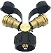 Gauge Master Premium Propane Splitter 2 Way Tee Y Adapter 3 Way 100% Solid Brass Connector - Suitable for All BBQ Gas Grill Tanks, Appliances, RV, Heater - Includes Cover Caps