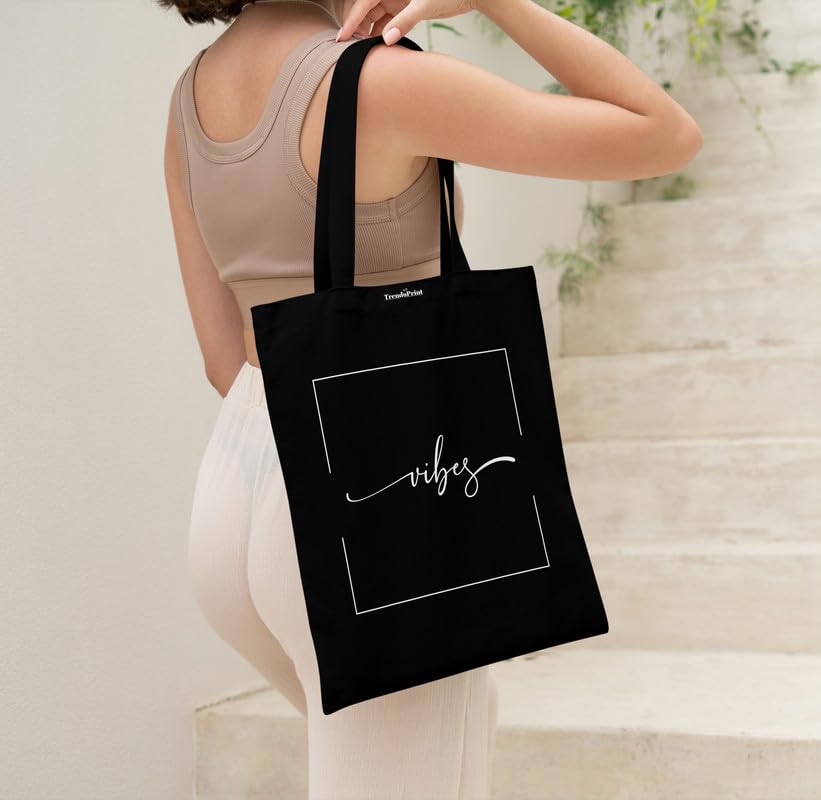 Image of TrendoPrint Reusable Shopping Bag Canvas Tote Bag for Grocery, College, Office & Shoulder Handbag Travel Bag for Men and Women (14x16 inches)