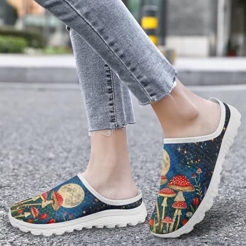 Binienty Women Mules Breathable Mesh Slip on Backless Walking Sneakers for Outings Shopping Camping3