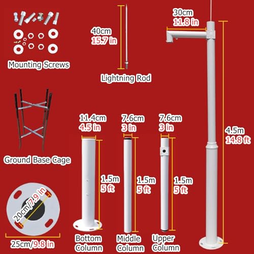 Außenkamera-Mast aus verzinktem Stahl, Kamera-Säulenmontagesystem, Verlängerungsstange, abnehmbare universelle Überwachungskamera-Masthalterung, verstellbarer Bodenständer für Sicherheitskam