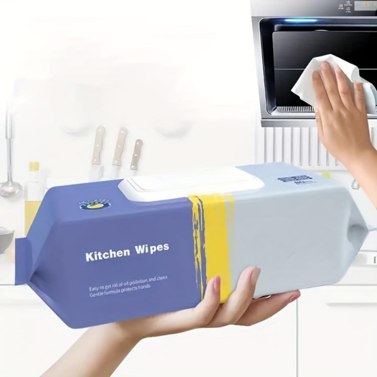 80 Pcs Kitchen Cleaning Cloths Wet Wipes Antibacterial Multi-purpose Disposable Kitchen Wipes Reusable Surface Household Cleaning All-purpose Kitchen Wipes Disinfectant Non-toxic