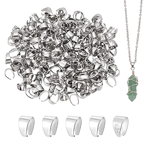 100 Pinces Bail (pendentif) Plaquées Argent 20mm - Pour Créer Des Bijoux, Fermoir Pour Pendentif