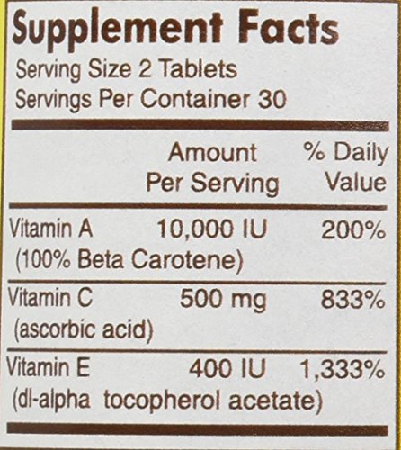 Mason Natural Vitamin E, C & A (Beta Carotene) - High Potency Antioxidant Formula To Fight Free Radicals And Support Overall Health*, 60 Tablets #TOP3