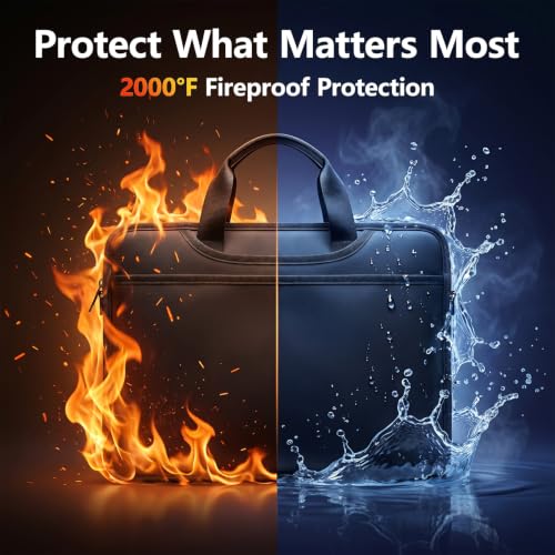 Image of Fireproof Accordion File Organizer Bag A4 13 Pockets Expandable Document Folder with Handle Portable Important Document Storage Case Fire Resistant File Organizer for Home Office Travel Black