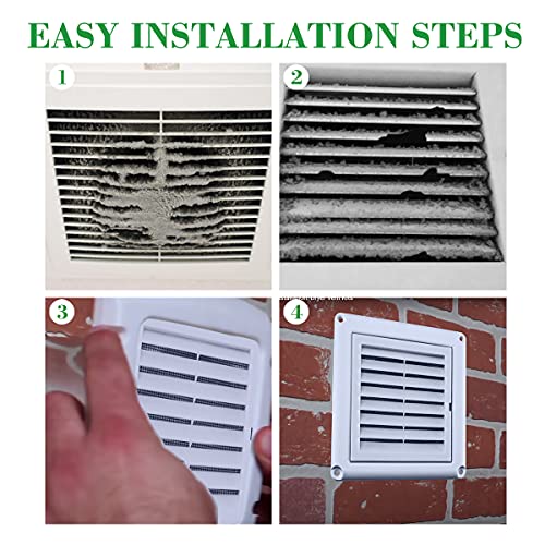 Funmit 4" Louvered Vent Cover Stops Birds Nesting for Outside Dryer