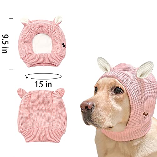 Image of Quiet Ears for Dogs Anxiety Barking Dog Ear Covers Muffs Snood for Noise | 2PCS Ear Hearing Earmuffs Fireworks Protection Anti Anxiety Dog Hat Large Dog (Purple & Grey)