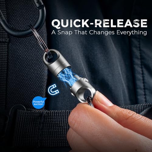 Image of FEGVE Magnetic Quick Release Keychain - One-Hand Detachable Magnet Connector with Secure Lock for Valet & EDC Use