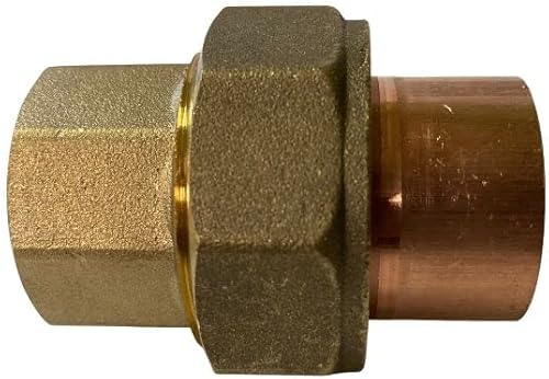 Copper Union latón x accesorios de cobre, con conexión de sudor, fontanería, se conecta a tuberías, seguro para uso de agua (1, 1 12 pulgadas)