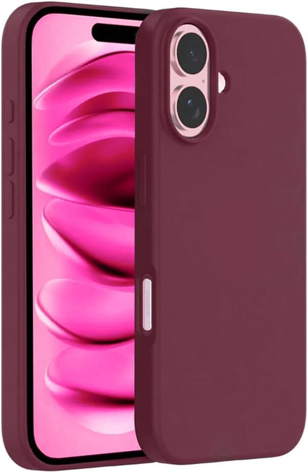 Image of Back Cover Compatible with iPhone 17 Case (6.3) Soft Touch Slim Liquid Silicone Full Protection Shock Proof Back Cover for iPhone 17 (SC Wine)
