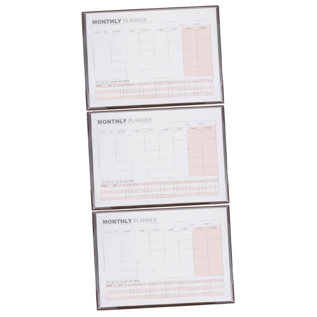 VILLCASE 3piezas Planificador Mensual De Escritorio Notepad De Calendario Organizador De Tareas y Horarios Para Oficina y Estudio Diseño Elegante y Compacto