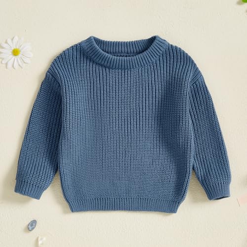 karwuiio toddler baby girl boy knit sweater round neck long sleeve pullover sweatshirt fall winter clothes