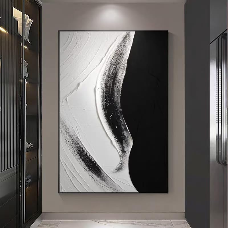 Lienzo decorativo con póster moderno abstracto en blanco y negro de 40x60cm 4