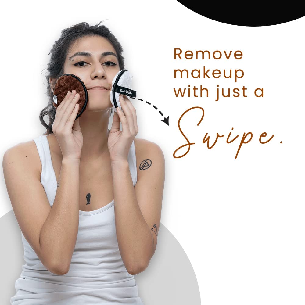 URBANMAC Reusable Makeup Remover Cleansing Pads | Easily Removes Stubborn Face & Eye Makeup | Multifunctional, Safe for Oily, Dry or Sensitive skin | Pack of 2 2