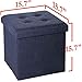 Seville Classics Cushioned Fabric Ottoman Hidden Storage Chest Footrest Chair, Padded Seat for Bedroom, Dorm, Loft, Living Room, Entryway, Hallway, Midnight Blue, 15.7