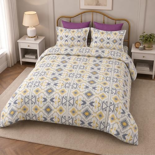 Image of Bombay Dyeing King Size Cotton Bedsheet - 120 TC with 2 Pillow Covers - Soft and Breathable - 1N King Size Bedsheet 2.74 m x 2.74m & 2N Pillow Covers 46cm x 69cm - CK05 (Mustard)