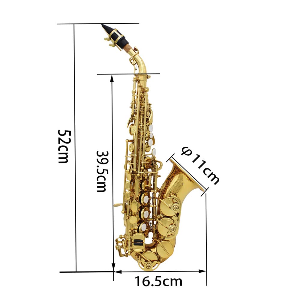 Saxophone, Saxophone Soprano de 2,9 Lb avec étui Rigide pour étudiant, Amateur de Musique et Professionnel (Gold)