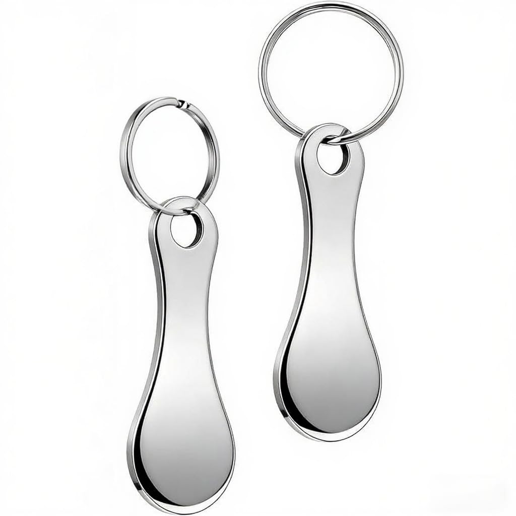Bwnbvios Set of 2 Metal Shopping Trolley Releasers, Removable Shopping Chips for Key Chain