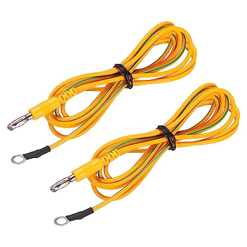 Image of MECCANIXITY ESD Grounding Cables, 1.8m /71 inch Anti-Static Ground Cable Yellow, for Eliminate Conductor Electrostatic, Pack of 2