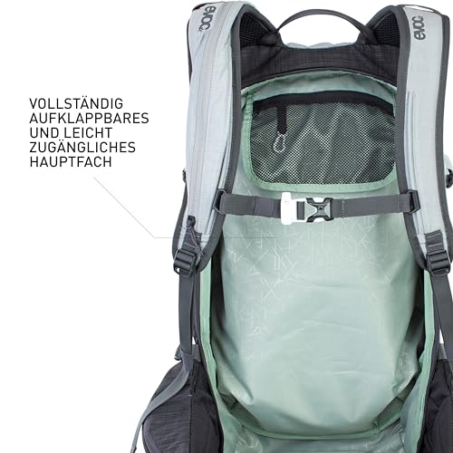 EVOC LINE 20 Skirucksack (NEURALITE SYSTEM, Touren, separates Lawinenfach mit Notfallplan, Ski-/Snowboard Befestigungsmöglichkeiten, Hüftgurttaschen, BODDY HUGGING), Staubrosa