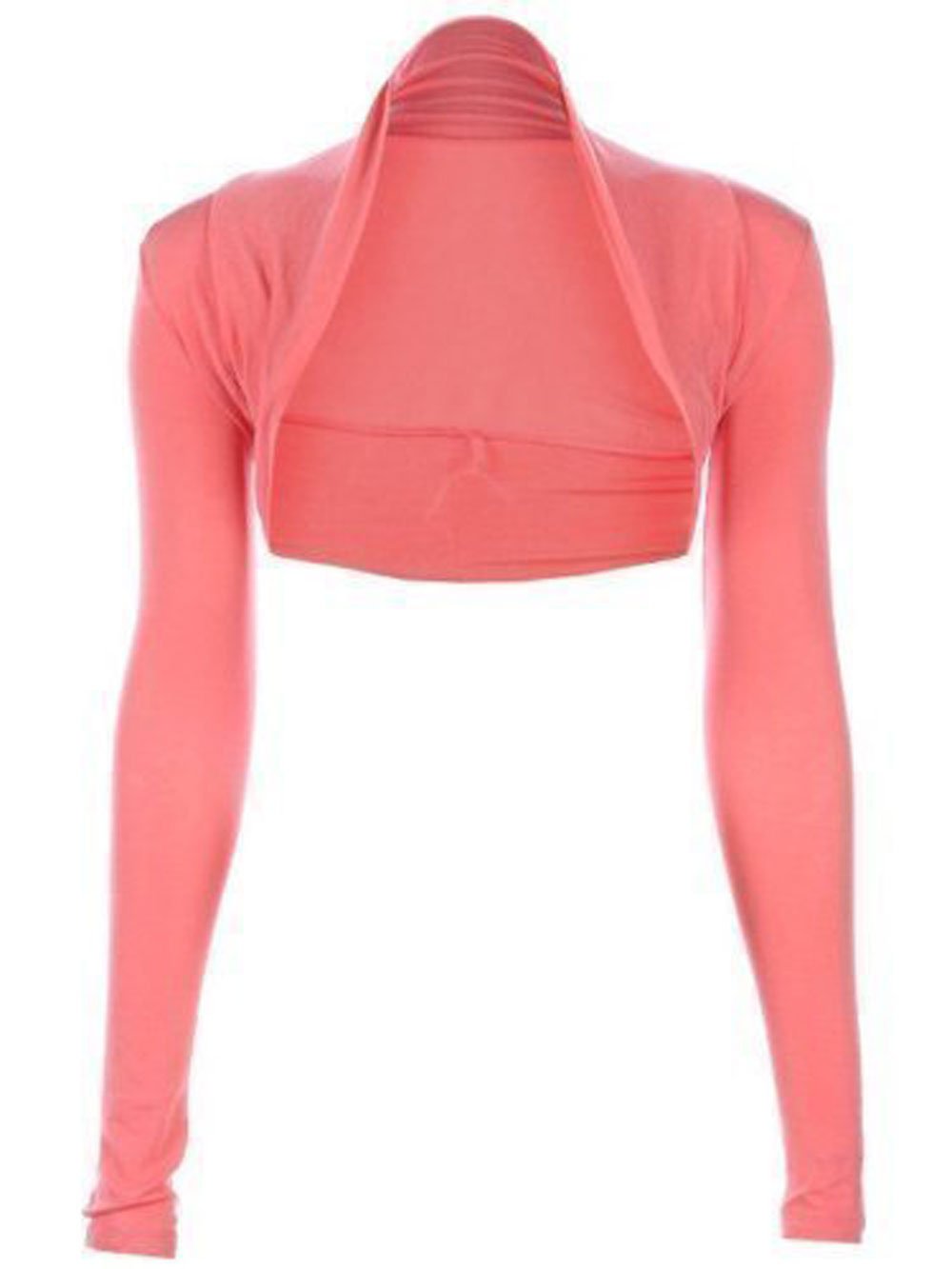 Divadames Women's Coral Viscose Cropped Plain Shrugs Shrug Size Uk 14