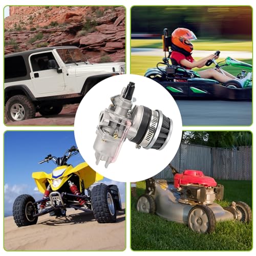 49cc Vergaser Satz 13mm mit Luftfilter & Benzinfilter für 2-Takt 47cc 49cc Mini Motorrad, Pocket Bike, Mini Dirtbike, ATV, Quad, Go-Kart, Buggy Kinder