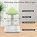 cjc Cloud Rain Humidifier for bedroom with Soothing Rain Sounds Sleep Aid, Waterfall Night Light, Mushroom Design Air Moisturizer，Room Decor Aesthetic for living room (White)