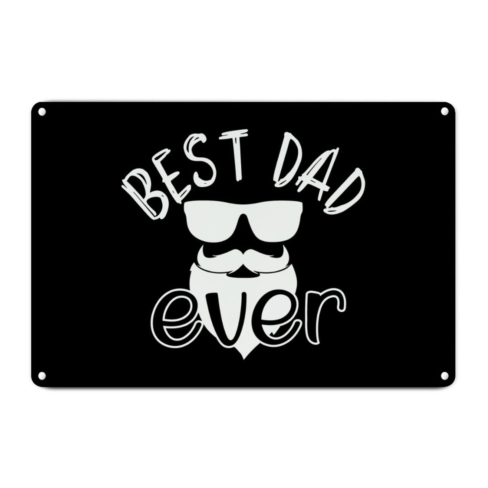 ENEDNATE Vintage Man Cave Aluminum Tin Metal Sign 8x12 Inch Best Dad Ever Retro Street Metal Signs for Indoor Outdoor Garden Patio Yard Cafe Pub Home Decor