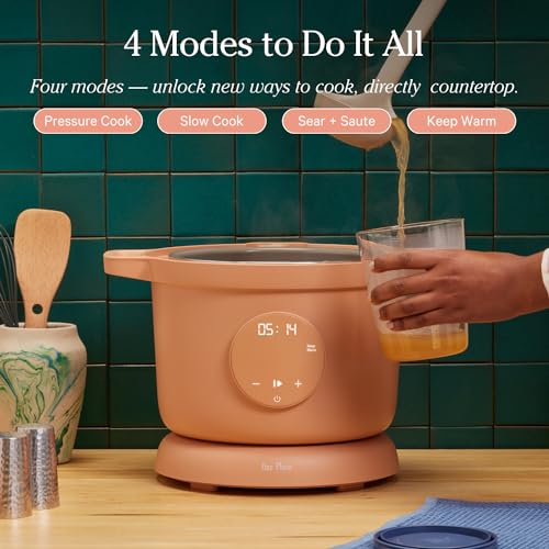 Our Place Dream Cooker | 6 Qt Ceramic Nonstick Multicooker & Pressure Cooker with Touchscreen Controls & Auto Steam Release | 4 Modes: Pressure Cook, Sauté/Sear, Slow Cook & Warm | Spice - Image 3