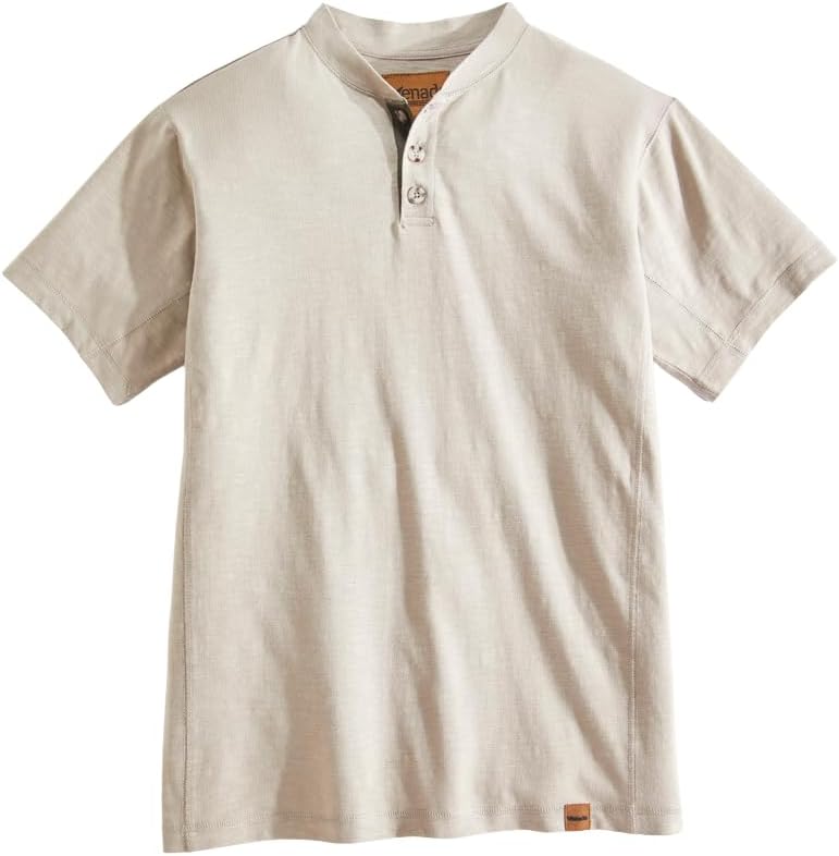 Venado Premium Short Sleeve Henley Shirt for Men - Mens Henley with Stretch Cotton
