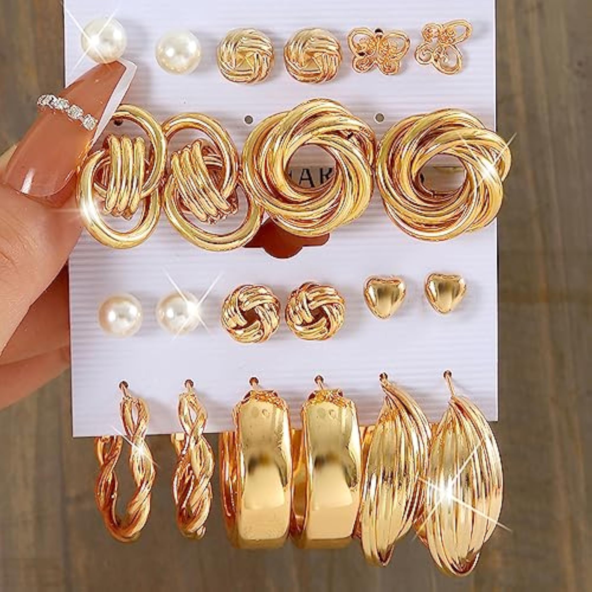 Stylish Hoop Stud Earrings Set for Women