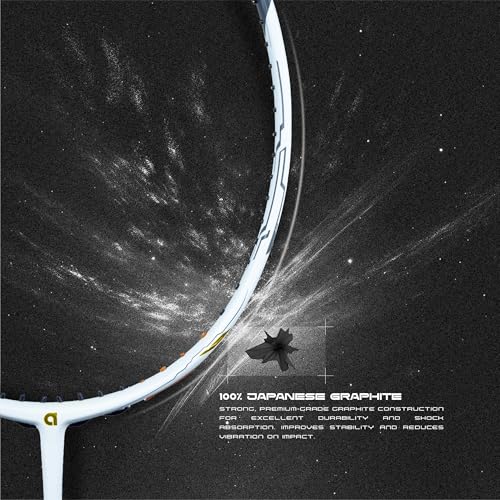 Image of Apacs Z-Ziggler Next Gen (Unstrung) | 38lbs max Tension | Ultra Slim Shaft | 100% Japanese Graphite | (4U) Head Heavy Balance | Aerodox Frame | Made in Vietnam Badminton Racket with Cover (White)
