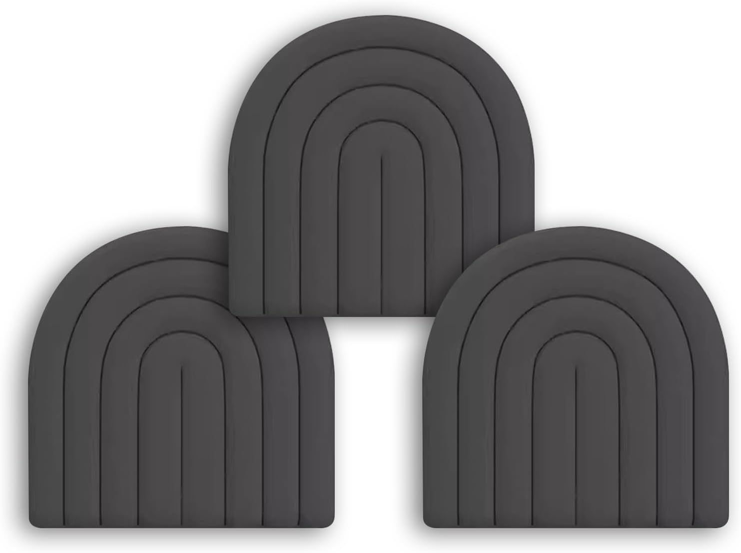 3 Pack Self-Adhesive Wall Panels 3cm Thick Kids Anti-Collision Wall Stickers Upholstered Headboard PU Leather Playroom Decorative Protection Panel(Color:Black)