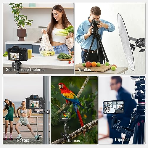 Image of NEEWER Super Clamp with 3 inch Dual Ballhead Magic Arm, Cold Shoe, 1 /4 inch Threads, Phone /Action Camera Mount Adapter for Desk Tripod Tube Crossbar Gimbal Rods Compatible with SmallRig GoPro DJI, ST83