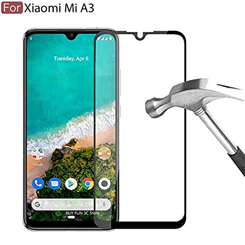 Image of NISHTECH (Black) Tempered Glass Screen Protector for Xiaomi Redmi Mi A3 - Full Edge to Edge Coverage
